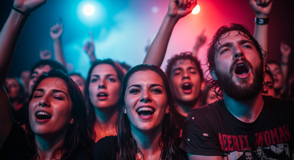 asistentes a un evento que registran su asistencia con códigos QR de QRSpace