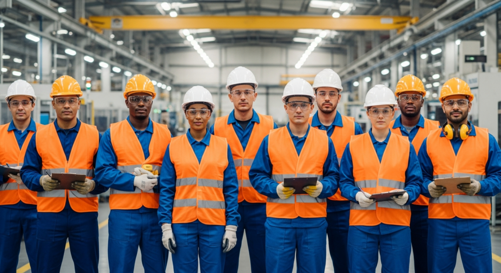 empleados de una empresa que registran su asistencia con códigos QR de QRSpace